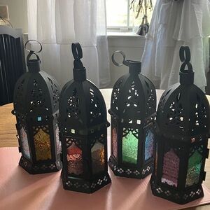 Black Multicolor Lantern Set